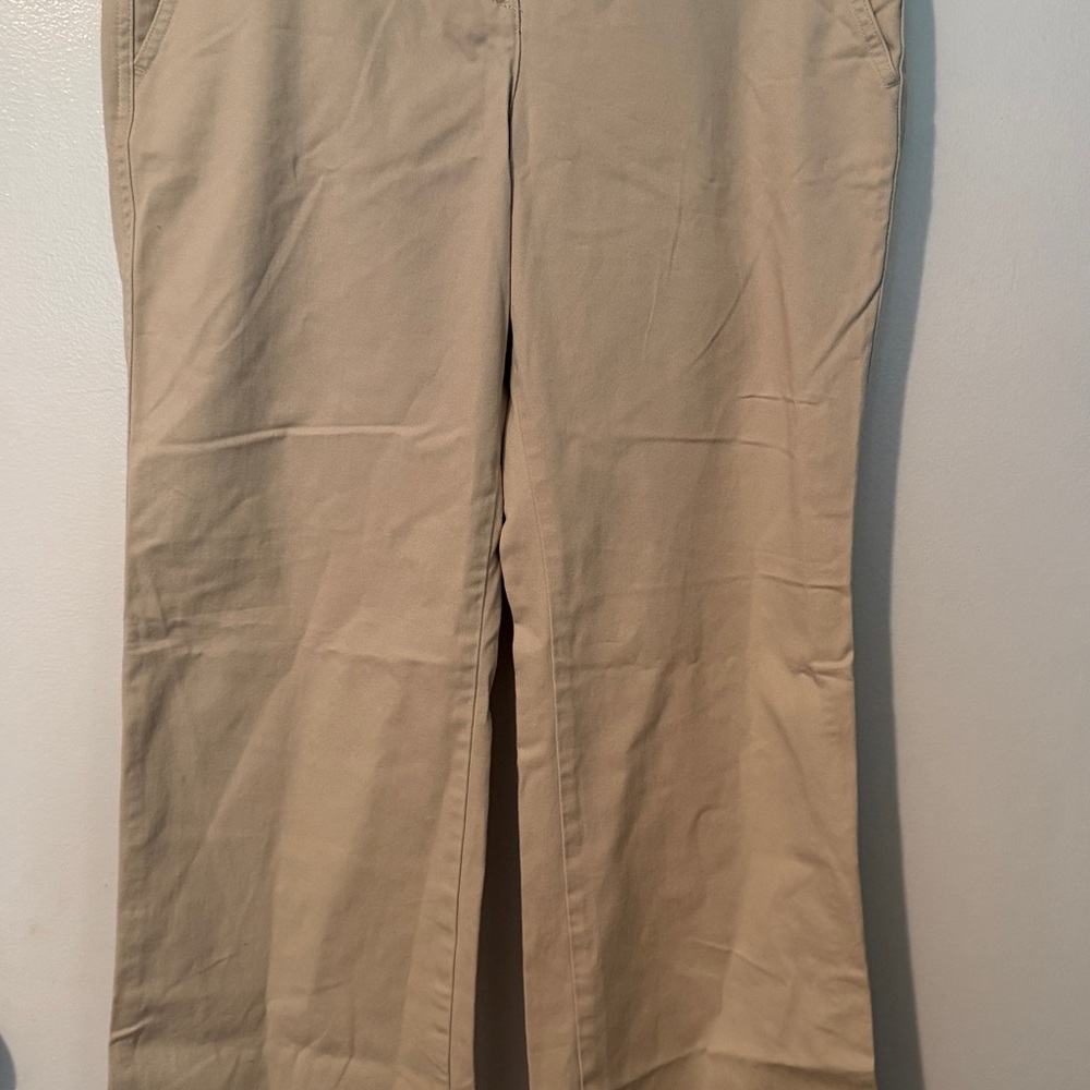 Tommy Hilfiger Tan Straight Leg Cotton Pants